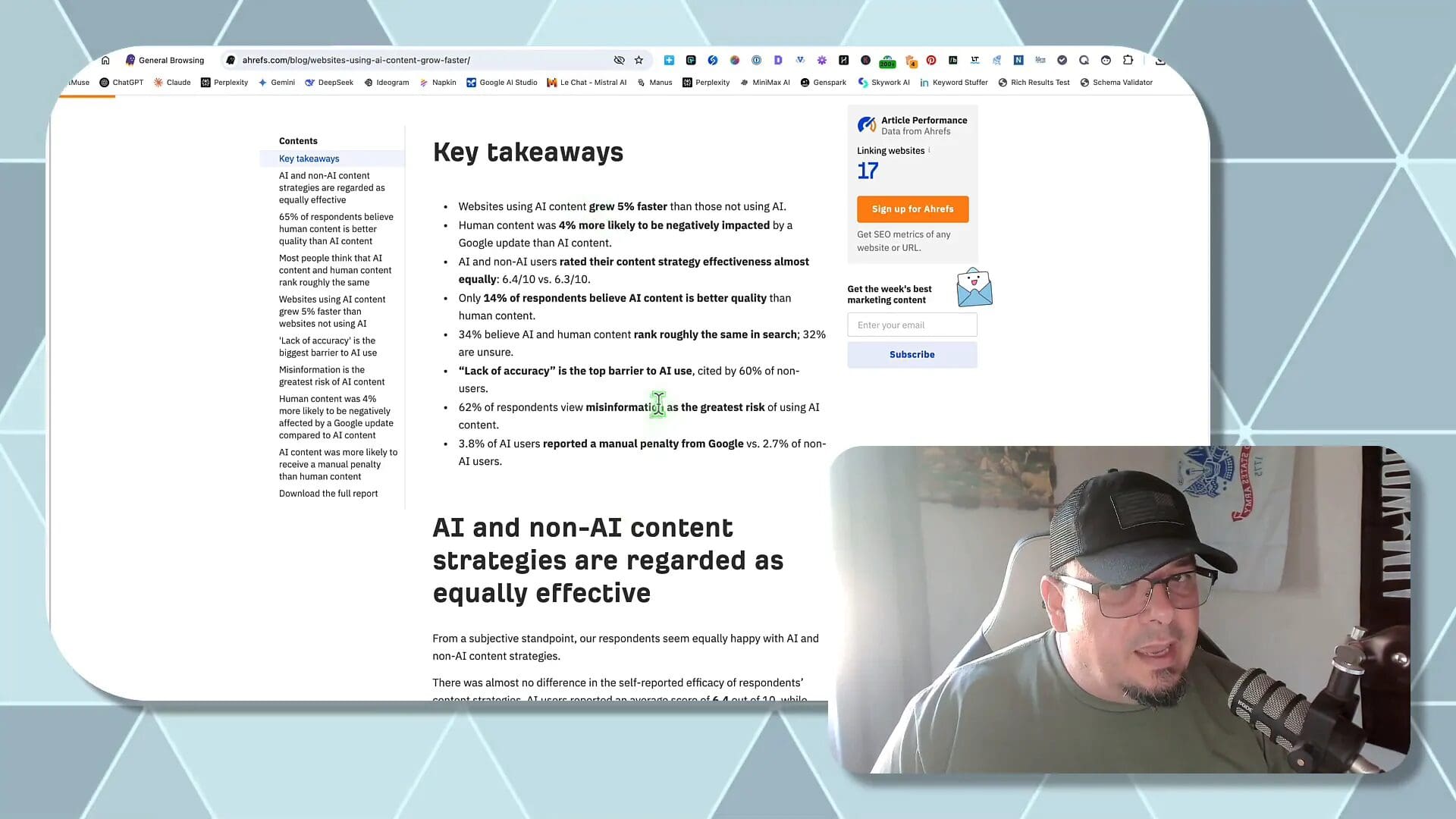 AI content growth and quality statistics