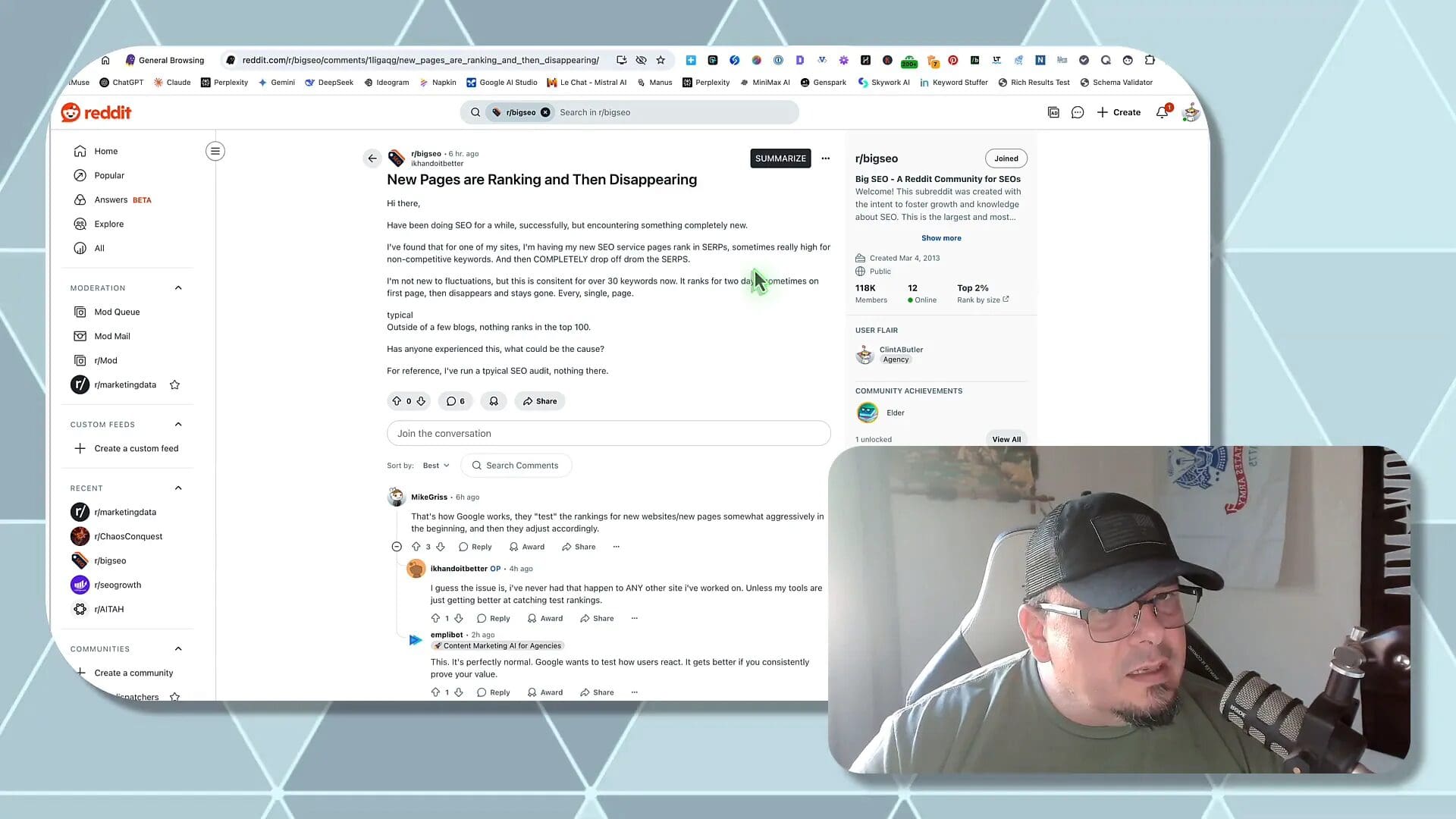 New pages ranking briefly then disappearing