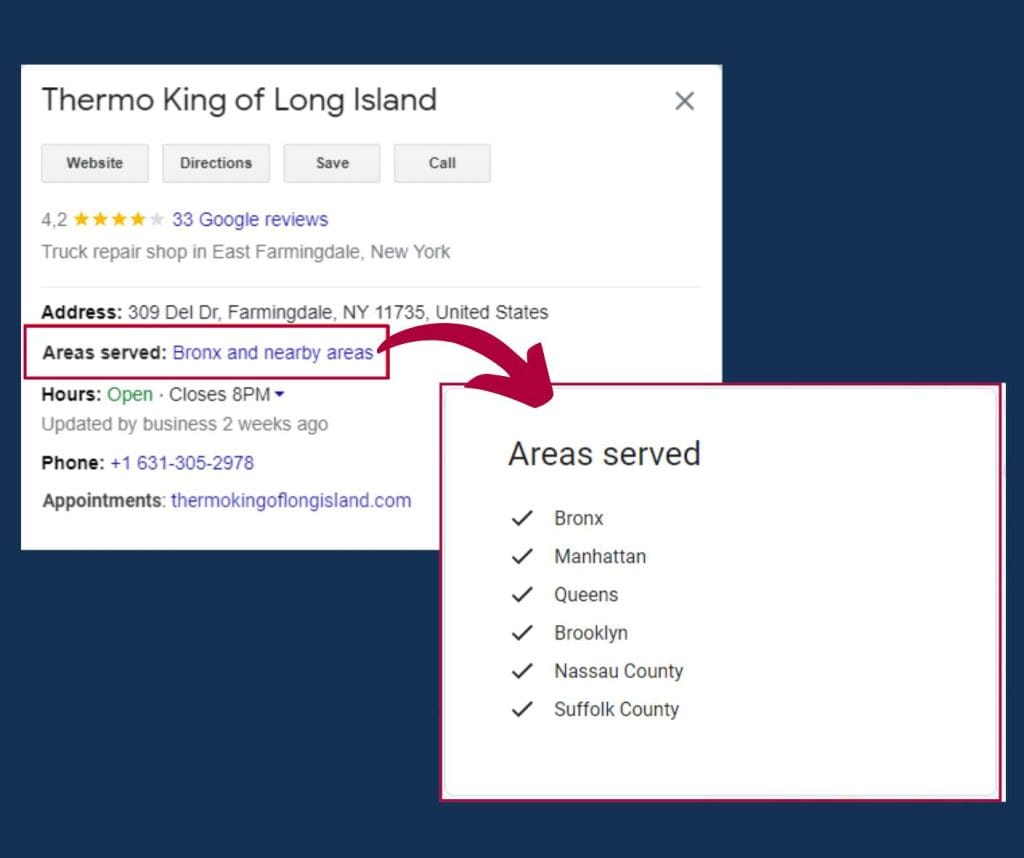 Google Business Profile service areas